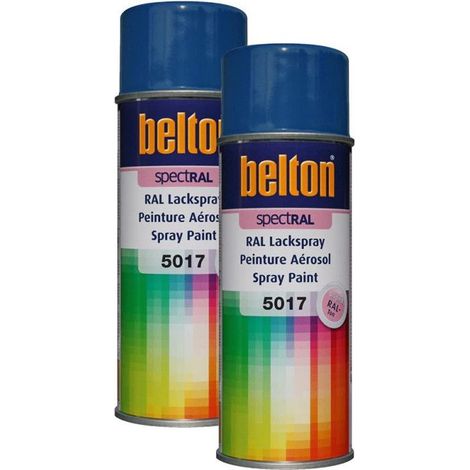 2 bombes de peinture Belton Spectral RAL5017 bleu signalisation 400ml