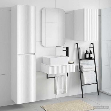vidaXL Bathroom Furniture Set 3 pcs High Gloss White (1/5)