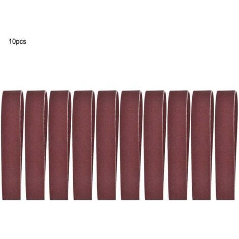 Bande abrasive, 10pcs Kit d'assortiment de bandes abrasives en oxyde d'aluminium, 760x25mm/30 x 1 pouce, ensemble de bandes abrasives pour le polissage de meulage du bois, des meubles(600) (1/5)