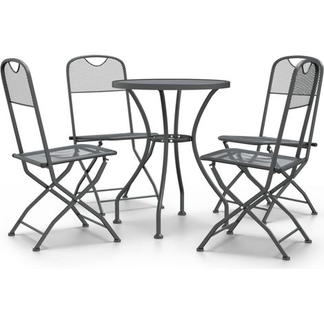 Ensemble Table et Chaise de Jardin Salon de jardin 5 pcs Maille Métal Anthracite 35381 (1/5)