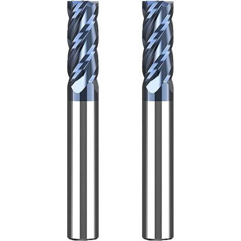 Fraise Carbure 8mm, 4 Dents/Tranchants, AlTiN Noir Revêtement CNC Fraise en Bout VHM Pour Métal Bois Acrylique Plastique (1/5)