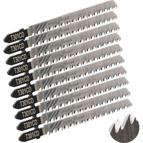 10 Pièces Lames De Scie Sauteuse Emmanchement T Pour Coupe Optimisée Bois PVC Plastique (1/4)