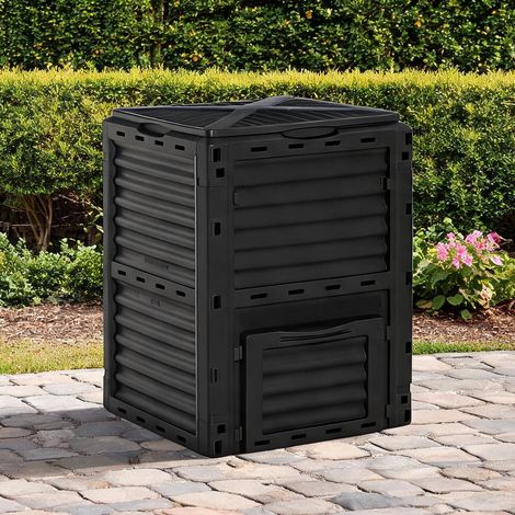 Composteur de jardin 300 L avec couvercle à encliqueter en PP (1/5)