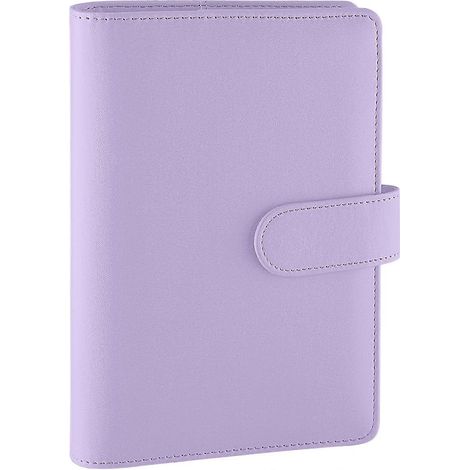 Classeur Antner A6 en cuir PU - Rechargeable à 6 anneaux pour feuilles A6, couverture pour agenda personnel à feuilles mobiles avec fermeture magnétique, violet (1/5)