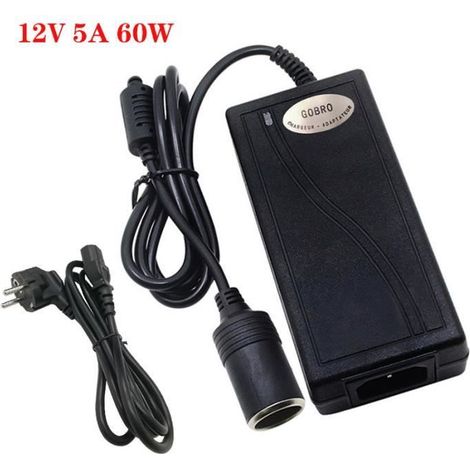 Adaptateur Convertisseur Allume Cigare vers Secteur 220V/12V 5A 60W (1/3)
