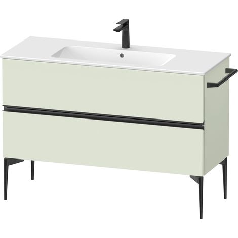 Duravit Sivida mueble bajo lavabo, 2 cajones, tirador negro (1/4)