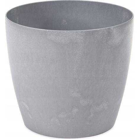 Blumentopf aus Kunststoff, grau, Lamela, 18 cm x 18 x 15,9 cm, 1 Stück. (1/5)