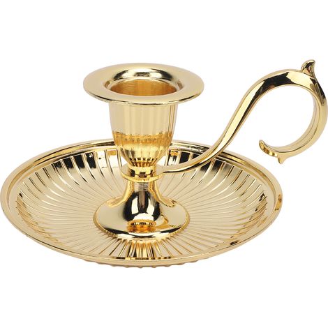Vintage Kerzenhalter mit rundem Boden, goldener Kerzenständer für Tischdekoration, Heimdekoration, Feiertage und Partys (1/5)