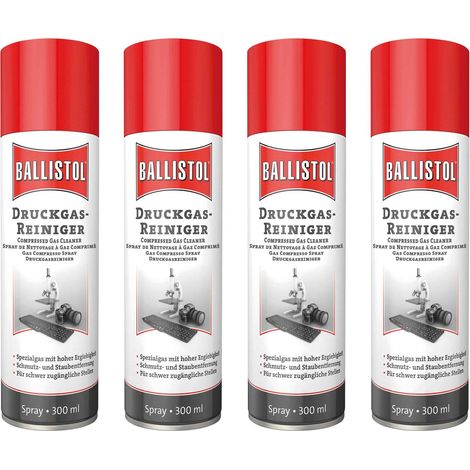 Spray nettoyant à gaz comprimé BALLISTOL, 300 ml, 4 pièces