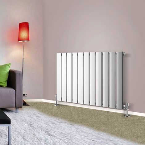 Modern Designer Radiator Chrome Column Flat Panel Central Heating Horizontal Single 600x748mm