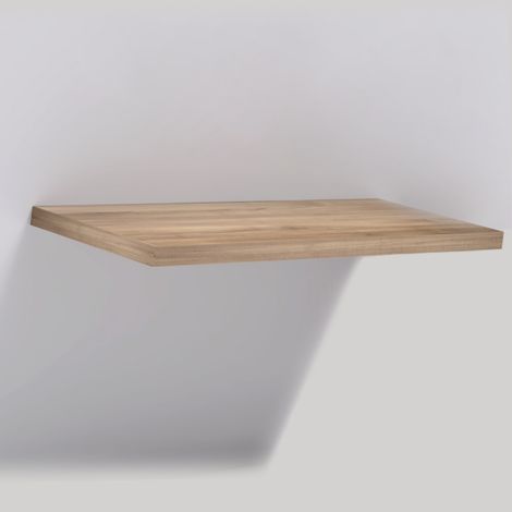 Mensolone in laminato sospeso per lavabi da appoggio arredo bagno made in italy finitura- noce tranché - misure l98xp50xh5 cm - confezione 1 (1/3)