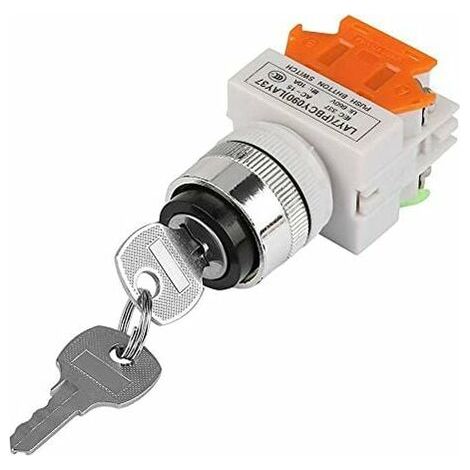KZQ 2-Position Rotary Key Switch with 2 Keys, Locking Switch for Opening and Closing Circuits, 220V (1/3)