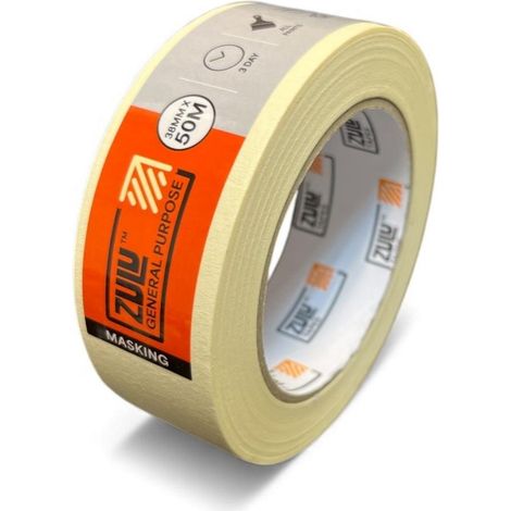 Zulu Premium Painters Beige Masking Tape (L)50m (W)38mm, Pack of 1
