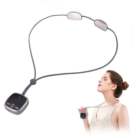 Tragbares Nackenmassagegerät mit Wärmefunktion und elektrischer Muskelstimulation (EMS) zur Schmerzlinderung – AquaForge