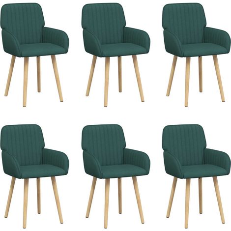 Maison Exclusive - Sedie da pranzo 6 pz Tessuto Verde Scuro 56,5 x 50 x 87,5 cm (1/5)