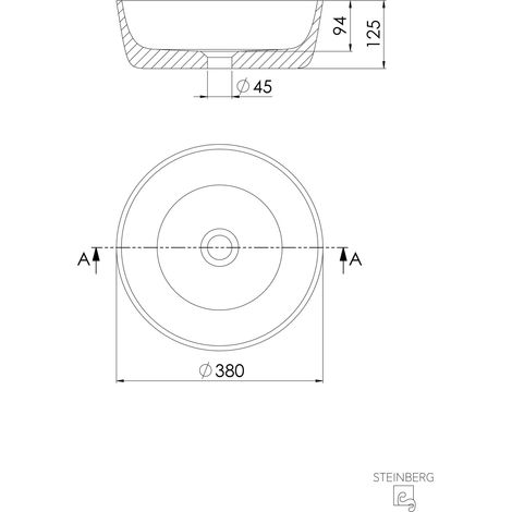 Steinberg Serie 540 Aufsatzwaschtisch, rund, 380x125mm, SOLID (1/5)