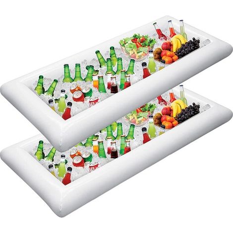 Bars de service gonflables, buffet de glaces, porte-boissons, barbecue intérieur et extérieur, pique-nique, piscine, fournitures de fête, glacière Luau avec bouchon de vidange (1/5)
