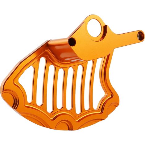 Protector de disco de freno, protección de aluminio, diseño ligero, color naranja. (1/2)