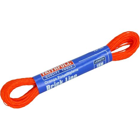 Faithfull 300 300 Polyethylene Brick Line 18m (59ft) Orange (Box 12) FAI300