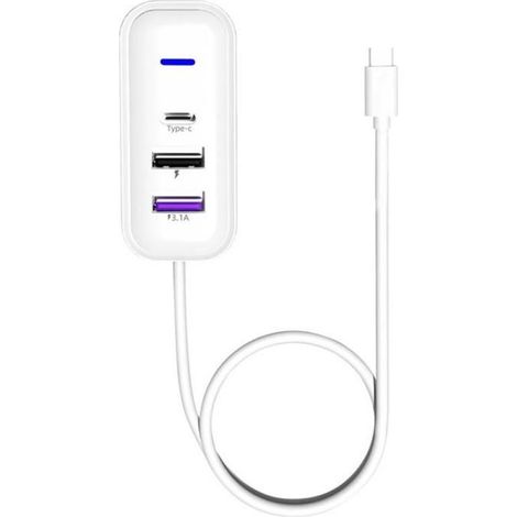 Chargeur Allume-Cigare Y3 Double USB et Type-C avec Câble Extension 1m - Adaptateur Rapide Voiture pour Sièges Arrière (1/5)