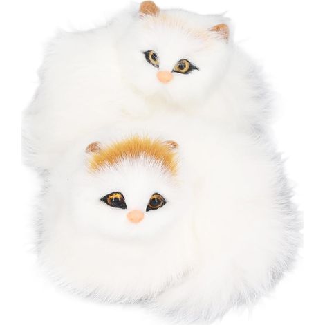 Lot de 2 poupées en peluche en forme de chat - Décoration mignonne pour le bureau (1/5)