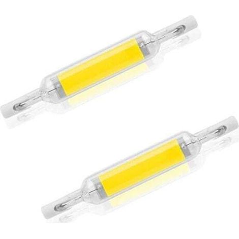 royaluxe -Lot de 2 ampoules LED R7S 10 W 78 mm à intensité variable blanc froid 6000-6500 K 100 W halogène J78 de remplacement, tube de base R7S à double extrémité, angle de faisceau 360, économie d'é (1/5)