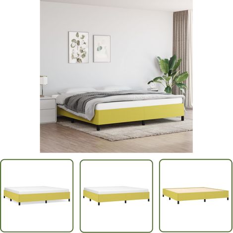 The Living Store Bettgestell ohne Matratze Grün 200x200 cm Stoff - Bettrahmen - Doppelbett - Boxspringbetten - Lattenrost - Schlafzimmermöbel (1/5)