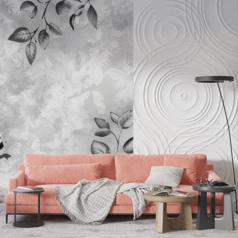 Papier peint floral lianes noires sur fond clair 1 - 150 x 250 cm (1/2)