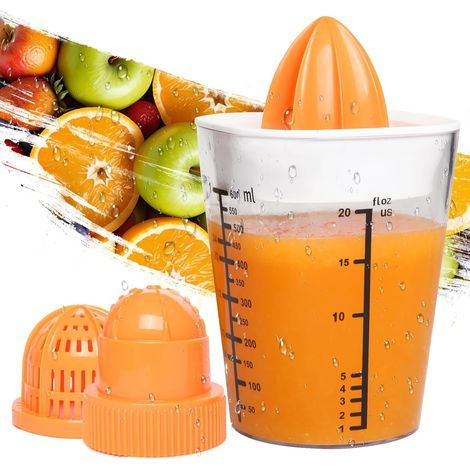 Presse-agrumes, presse-agrumes manuel, presse-agrumes multifonctionnel, presse-citron vert, presse-orange d'une capacité de 590 ml (blanc, 3 en 1) (1/5)
