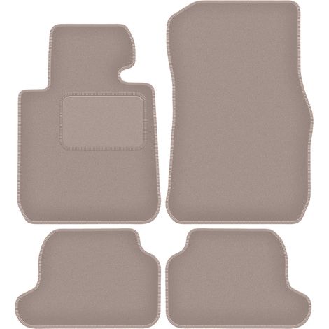Alfombrillas de terciopelo para coche: BMW Serie 1 F23 descapotable (2011-2019) beige (1/5)