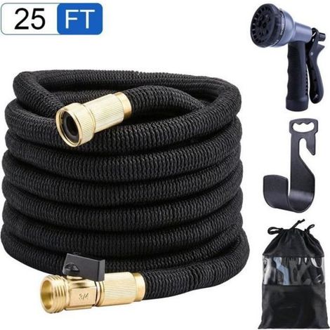 Tuyau D'arrosage - Extensible - 25 FT - 8 Modes Pulvérisateur - Jardin (1/4)