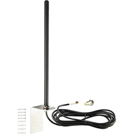 Antenne 433 MHz avec Support de Montage Mural, Câble RG58U 3 m SMA Mâle + F Mâle Antenne Omnidirectionnelle pour Portail Garage Ouvre-Porte et Système d'Alarme Améliorer Portée et Signal (1/5)