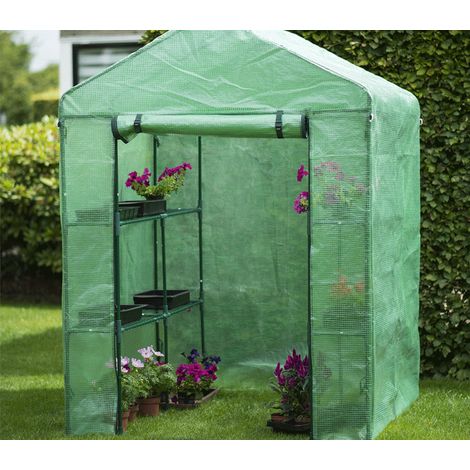 Serre de Jardin avec 4 étagères pour le rangement des semis (1/3)