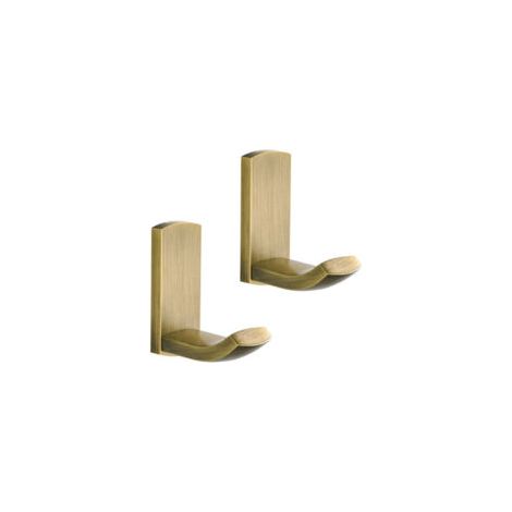 Gancio portasciugamani in ottone anticato per bagno, cucina, appendiabiti da parete in bronzo - Set di 2 - Crezuo