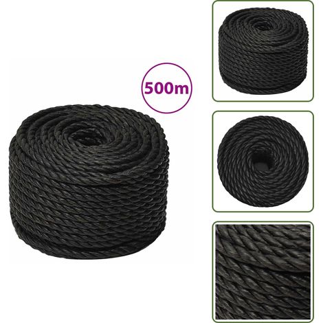Corde de travail Noir 10 mm 500 m polypropylène - Corde De Travail - Corde Noire - Corde En Polypropylène - Corde Épaisse - Corde Robuste (1/5)