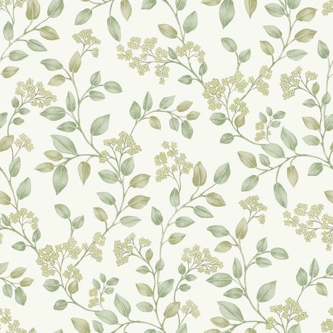 Grandeco Blossom Trail White Wallpaper Textured Floral Paste The Wall Vinyl (1/4)