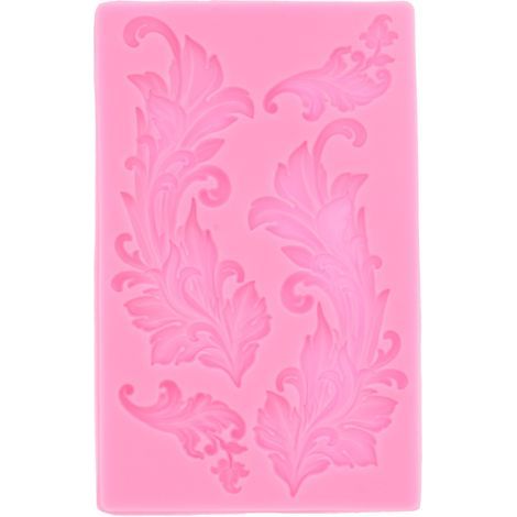 Moule en silicone en relief motif feuille d'arbre pour gâteau au chocolat, rose, usage domestique et pâtisserie (1/5)