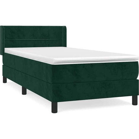 Maison Exclusive - Boxspringbett mit Matratze Dunkelgrün 100x200 (1/5)
