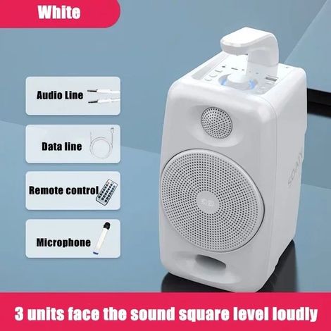Enceinte Bluetooth 5.0 portable haute puissance 25 W (blanche), double haut-parleur, basses profondes, autonomie ultra-longue (1/3)
