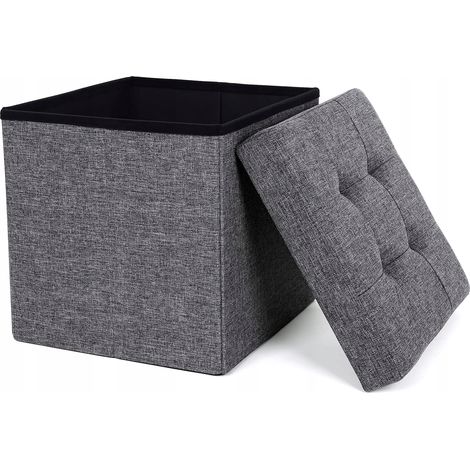 Gepolsterter Sitzpouf mit Bezug, grau VAS (1/5)