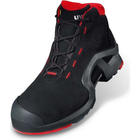 Uvex 8517242 1 Support Scarpe di Sicurezza S3 SRC ESD Puntale Composite Tomaia Microvelluto Suola Poliuretano colore Rosso Nero