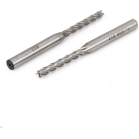 4mmx6mm HSS 4-Flûte Tige Droite Moulin De Fin Coupeur CNC Perceuse Bits 2 pièces (1/3)