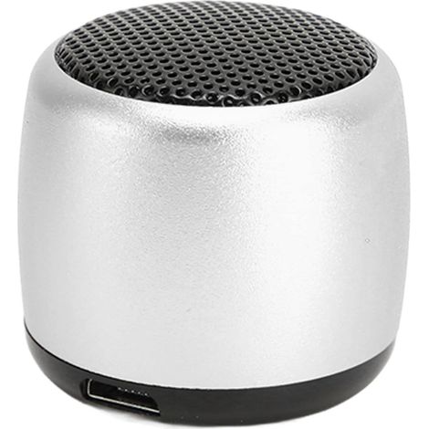 Mini Haut-Parleur Bluetooth, Haut-parleurs sans Fil Portables avec Caisson de Basses à Son HD, Petit Haut-Parleur Rechargeable par USB pour L'extérieur et L'intérieur (Argent) (1/5)