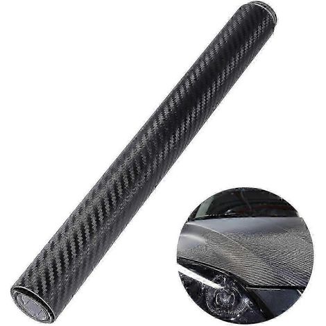 Rouleau de film adhésif vinyle imitation fibre de carbone 3D, 127 x 30 cm, noir, pour voitures, ordinateurs portables et téléphones. Autocollant imperméable et résistant aux rayures. (1/3)