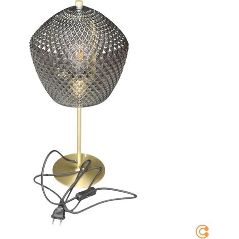 [GEBRAUCHT] B-Ware Nordlux Tischleuchte Lampe Orbiform Glas rauchgrau transparent Schalter E27977 (1/2)