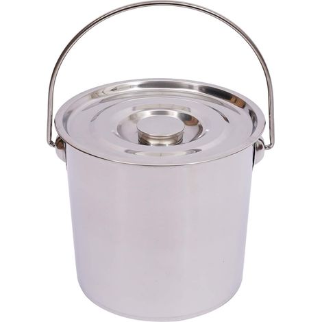 12L Edelstahl Eimer mit Deckel Edelstahleimer Küche Eimer Edelstahl Milcheimer (12L)