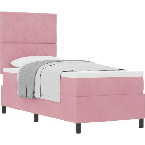 Maison Exclusive - Lit à ressorts avec matelas Rose 80 x 200 cm Velours