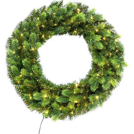 Ghirlanda "Madison" con Microled retro porta natalizio in PE effetto Real Touch -45 cm (1/4)