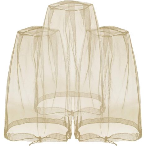 Filet anti-moustiques anti-gnat pour ne pas voir les insectes, insectes, gnats, moucherons pour toutes les activités de plein air, fonctionne sur la plupart des chapeaux (3 pièces) kaki (1/5)
