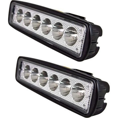 （ 2PCS ）LED Phare 6 Pouces 18W Projecteur Spot longue portée Moto Feux de Travail Lampe 12V hors route pour Voiture 4x4 Truck ATV SUV Camion